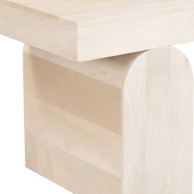 HomeRoots 22" Natural Solid Wood Square Pedestal End Table - 21' X '22' X '21