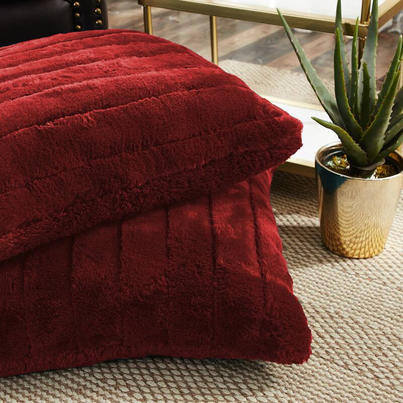 Serenta SuperMink Solid Color Throw Pillow Shell Cushion Cover Set