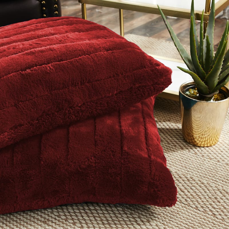 Serenta SuperMink Solid Color Throw Pillow Shell Cushion Cover Set
