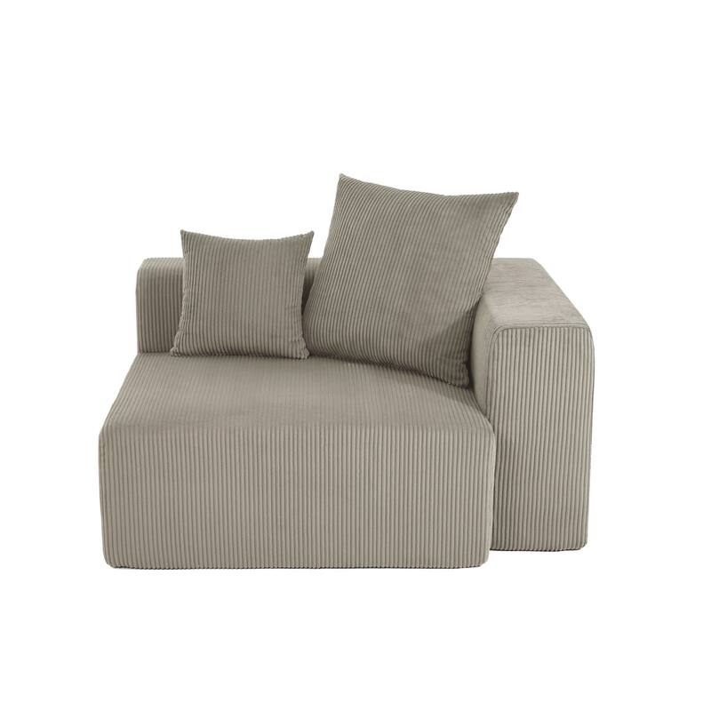 51"W Oversized Modular No Assembly Corduroy Accent Corner Chair