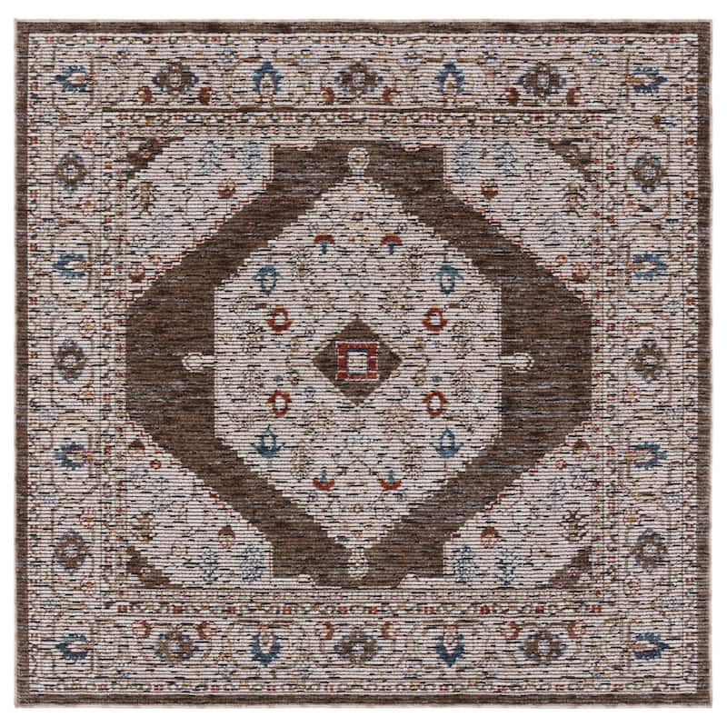 SAFAVIEH Sierra Evalena Oriental Rug - 6' Square - Ivory/Olive Green