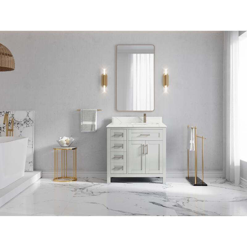 Willow Collections 36 in. W x 22 in. D Cambridge Right Offset Sink Bathroom Vanity with Countertop