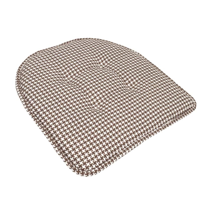 Sweet Home Collection Houndstooth Stitch U-Shaped Memory Foam Chair Cushions 17" x 16"
