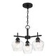 preview thumbnail 2 of 0, Minka-Lavery Camrin 3-Light Semi-Flush Chandelier-Coal Black Finish, Clear Glass, Convertible