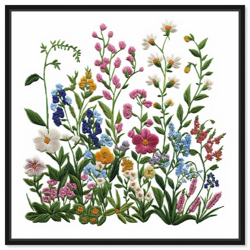 Wildflower Patch I Canvas by Art Remedy - Black - 30" x 30"