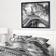 preview thumbnail 5 of 4, Designart "Black and White View of Paris Eiffel Tower" Cityscape Framed Canvas Print