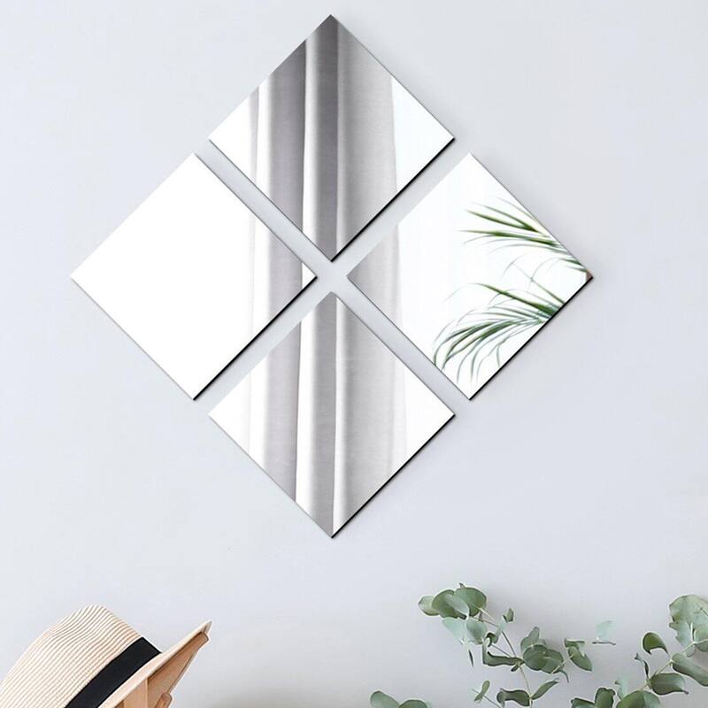 Small Decorative Wall Self Adhesive Shaped Mirrors - Set of 4