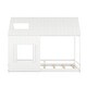 preview thumbnail 4 of 70, Modern Pine Wood House Bed with Roof and Window, Sturdy Construction