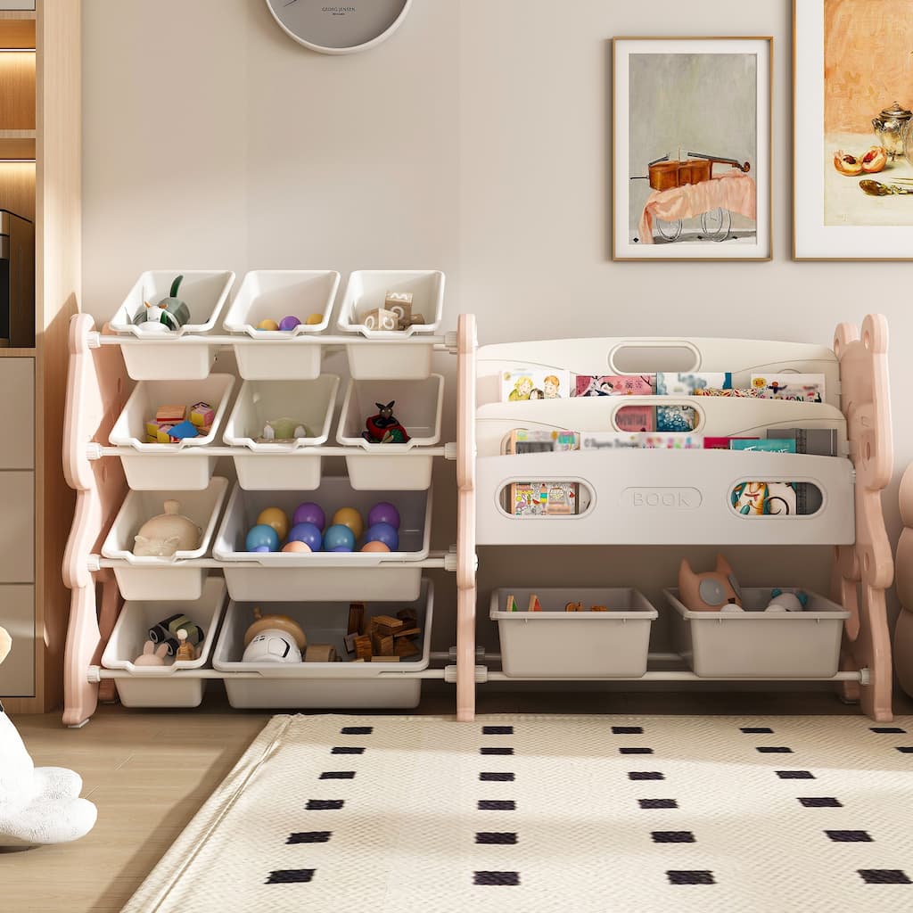 Versatile Kids' Toy Storage Cabinet with Multiple Compartments for Organizing