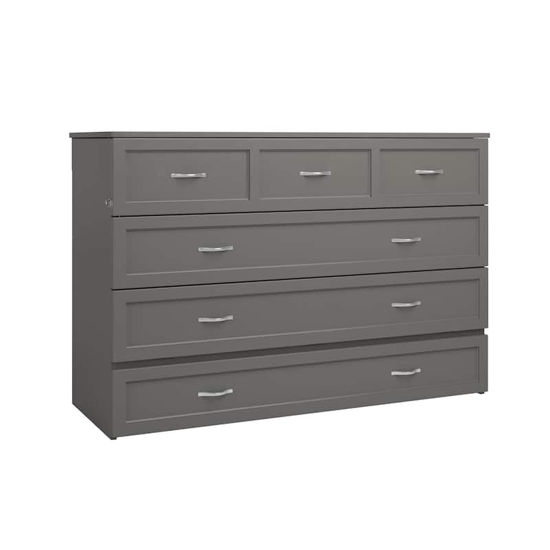 AFI Northfield Murphy Bed Chest with 6" Mattress, Storage Drawer & Built-In Charger
