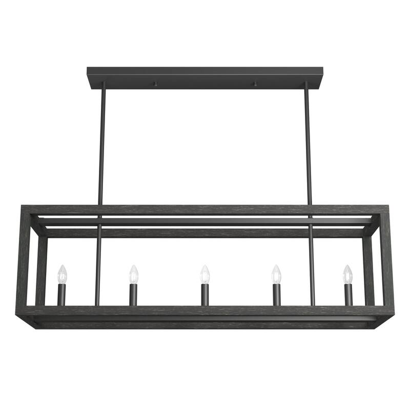 Hunter Squire Manor 6-Light Linear Chandelier - Island, Dining room - Candle, Modern Farmhouse, Transitional