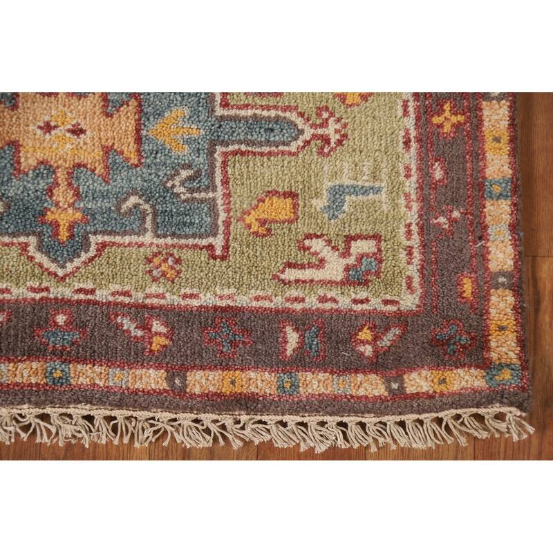 Green Kazak Oriental Runner Rug Handmade Wool Carpet 2'5"x 9'7" Bed