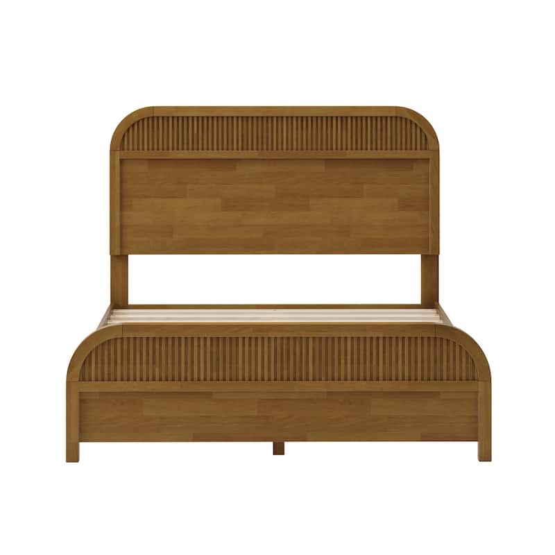 Christopher Knight Home - Modern Wood Platform Bed Frame with Headboard and Wooden Slats Support - No Box Spring Needed