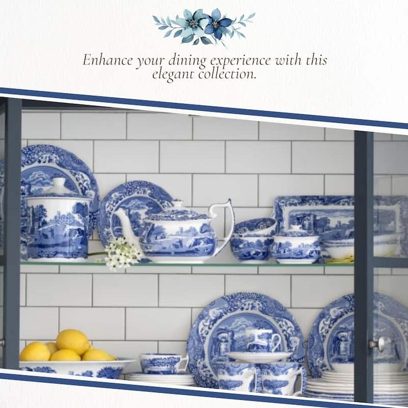 Spode Set of 4 Blue Italian Plates