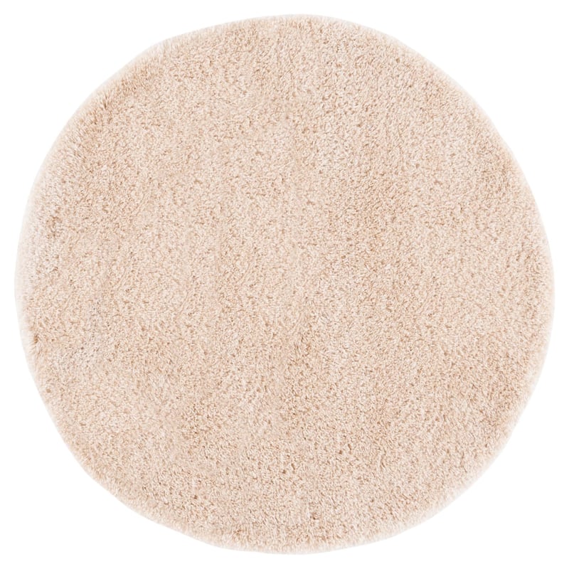 SAFAVIEH, Indie Shag Marlena 2-inch Thick Rug - 4' Round - Light Beige