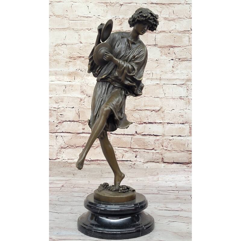 Classical Greek Dancer Girl W/ Cymbals - Dionysus Grape Vine Cult - Original Art