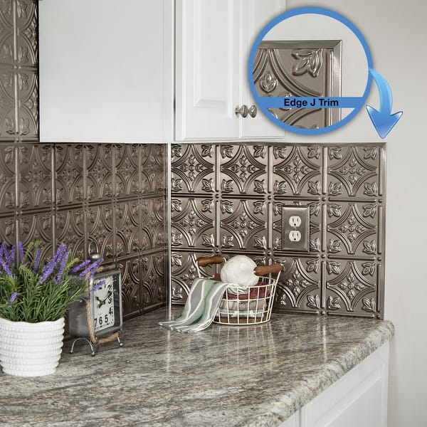 Fasade® Brushed Nickel Large Profile Backsplash Accessory Kit - 9 Piece