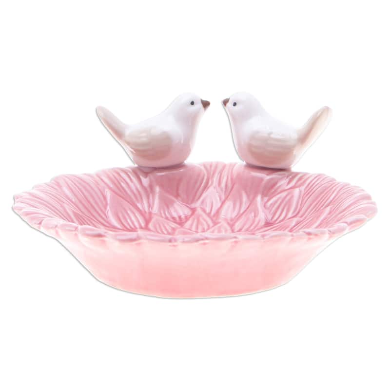 Novica Handmade Birds Sweetness Ceramic Catchall