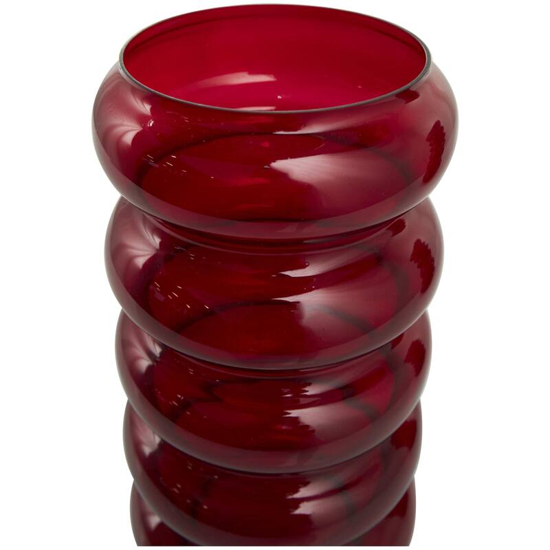Glass Bubble Decorative Vase - Set of 2 Red - Roche River Decor