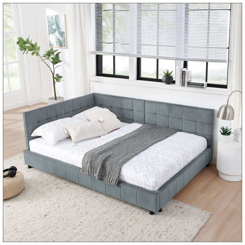 Full Size Upholstered Tufted Bed Frame