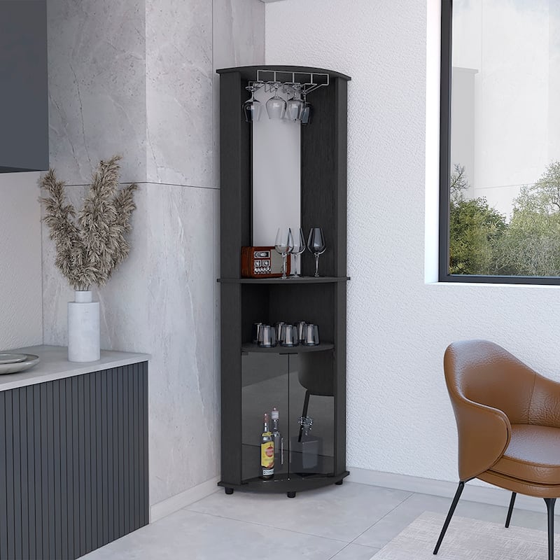Corner Bar Cabinet Rialto With Three Shelves