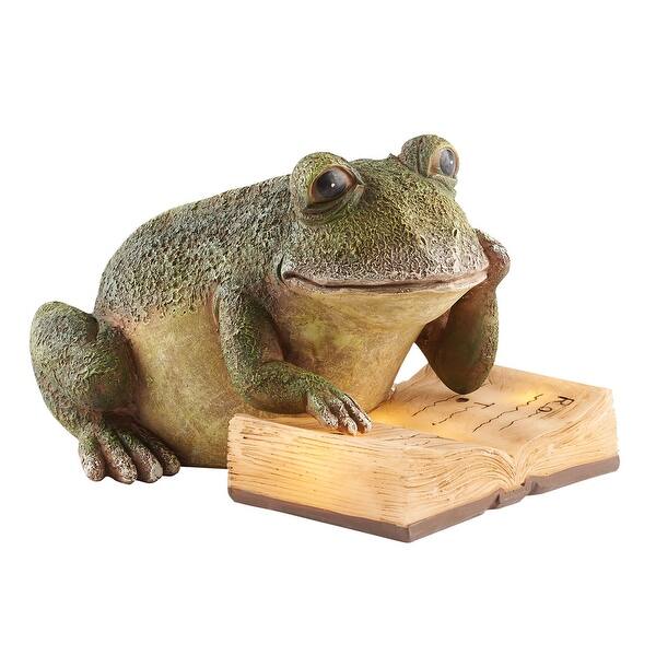 Shop Art Artifact Lighted Reading Garden Frog Statue