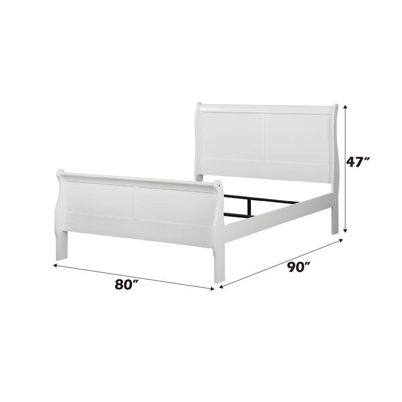 King Size Eastern Synthetic Wood 2-Piece Sleigh Bed Set with Nightstand