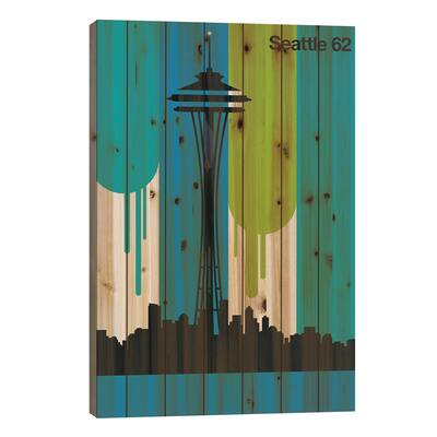 Seattle 62 Print On Wood by Bo Lundberg - Multi-Color