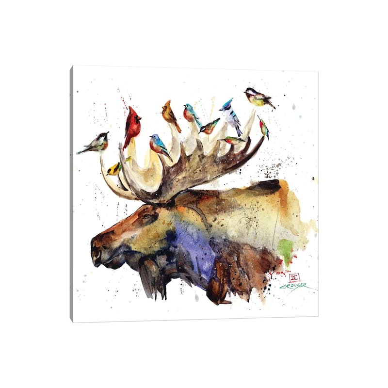 iCanvas "Moose and Birds" by Dean Crouser Canvas Print
