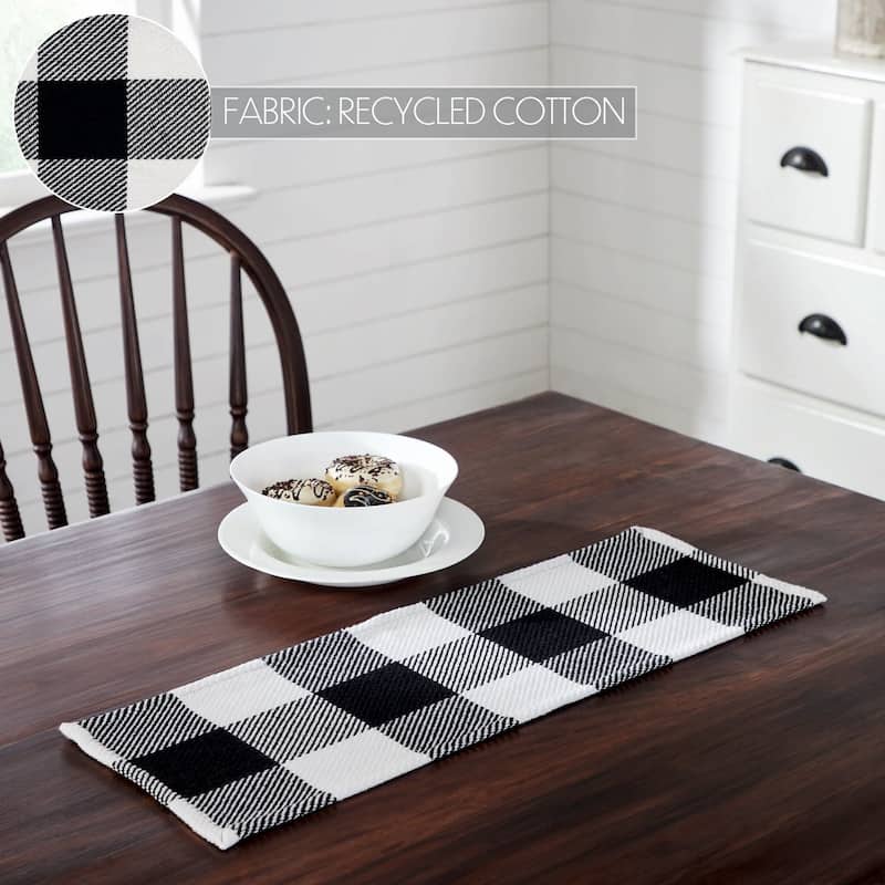 Annie Buffalo Check Runner - 8x24 - Black
