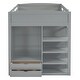 preview thumbnail 34 of 78, Stylish Loft Bed Wood Bed Loft Frame with Built-in Desk and Bookshelf, Double Door Wardrobe, Storage Shelves Ladder, 4 Drawers