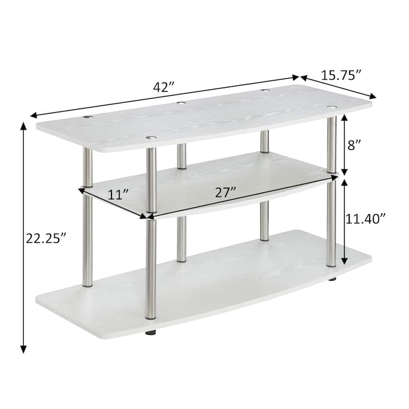 Convenience Concepts Designs2Go No Tools 3 Tier Wide TV Stand