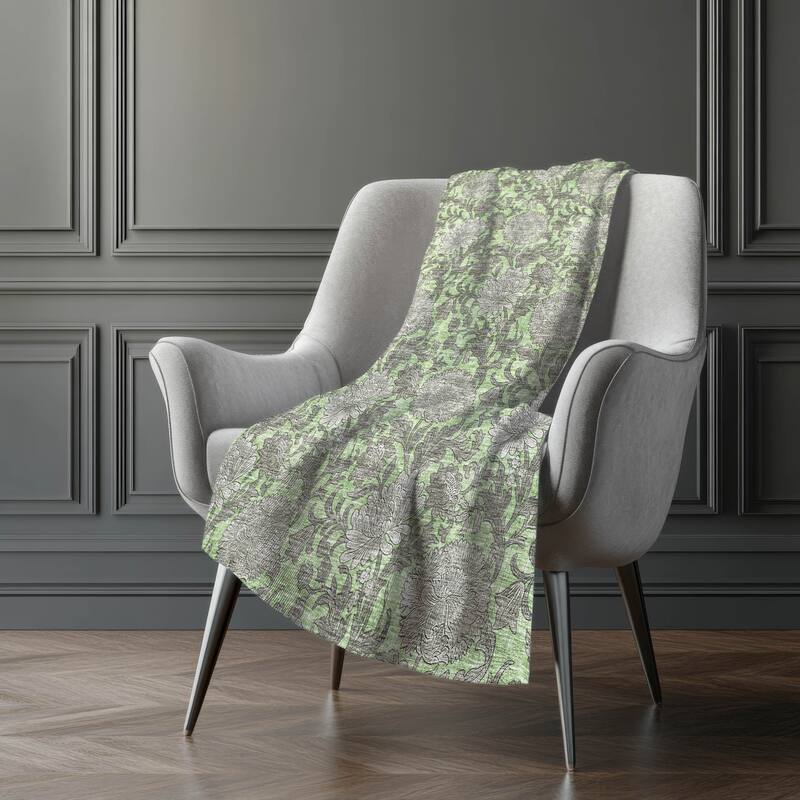 Premium Machine Washable Floral Sherpa Throw Blanket