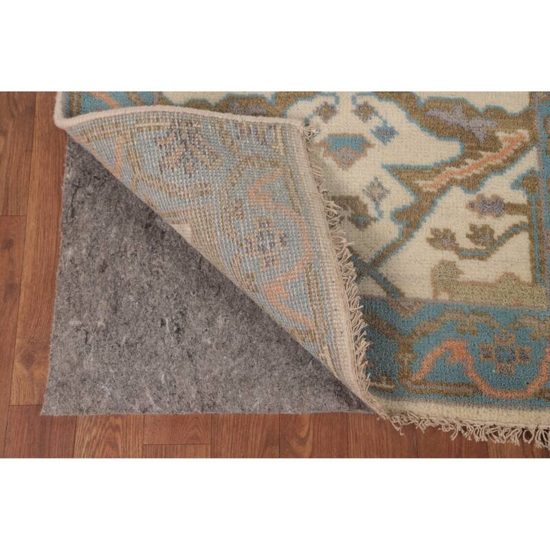 Earth Tone Oushak Runner Rug Hand-Knotted Wool Carpet - 2'7"x 7'9"