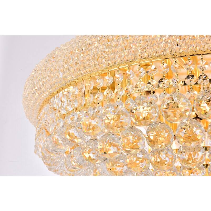 Elegant Lighting Gold 28-inch Royal Cut Crystal Clear Flush Mount