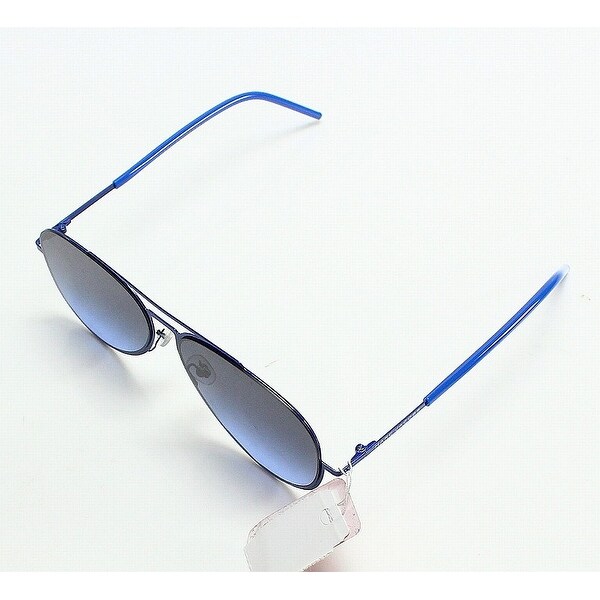 metallic blue aviator sunglasses