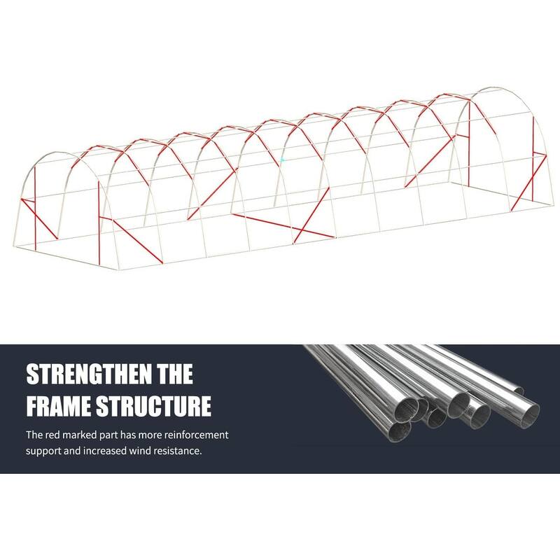 EROMMY Large Walk-in Greenhouse, Portable Greenhouse with 2 Roll-up Zippered Doors&20 Screen Windows, Tunnel Garden Plant