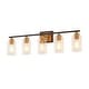 preview thumbnail 8 of 10, KAWOTI Rive 5-Light Dimmable Bathroom Vanity Light Antique Brass