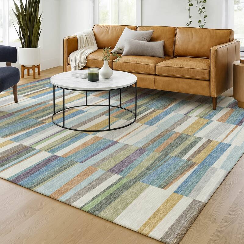 Machine Washable Indoor/ Outdoor Modern Antonito Chantille Rug