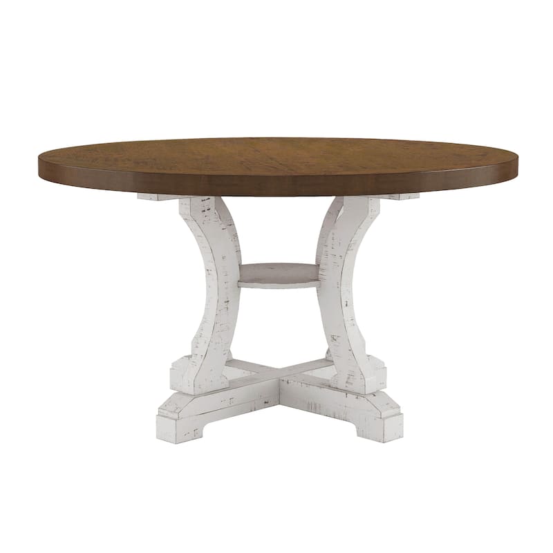 Furniture of America Sylmer Farmhouse 54-inch Wood Round Dining Table