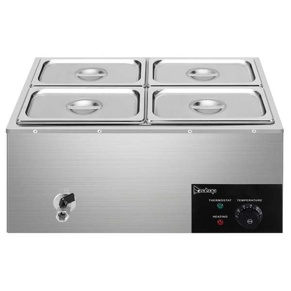 フードウォーマー ステンレス製 4容器 ZOKOP 600W 20Qt Stainless Steel Four Plates Heating Food Warmer