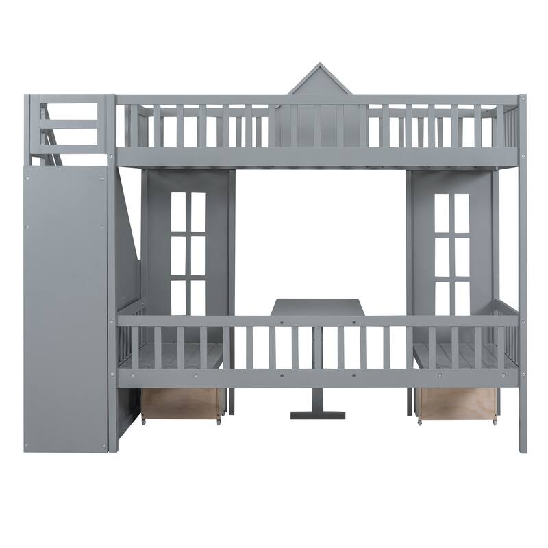 Pine Bunk Bed with Storage