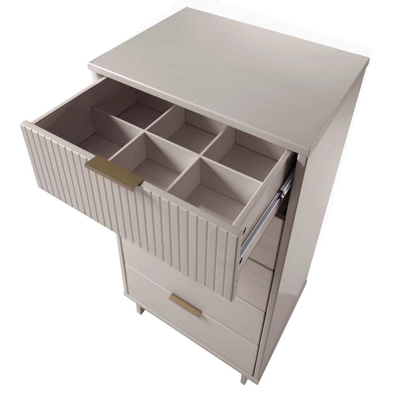 Manhattan Comfort 3-Piece Granville Modern Solid Wood Dresser Chest and Nighstand Set.