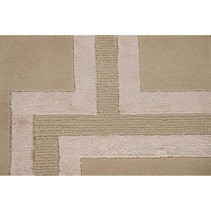 Geometric Modern Large Area Rug Hand-Knotted Wool Carpet - 10'0" x 13'7"