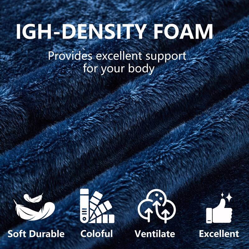 Folding Plush Futon Loveseat Couch Converts into Sleeper Sofa Bed or Yoga Mattress, High-Density Foam Queen Size Floor Bed