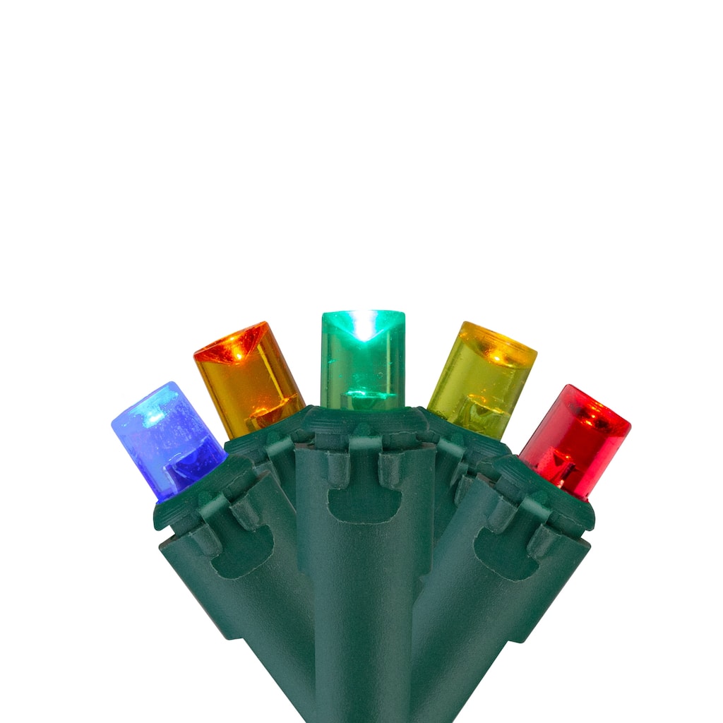 200 Multi-Color LED Wide Angle Christmas Lights 49ft Green Wire - 49'