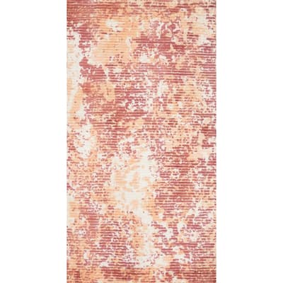 Hand Knotted Oriental Viscose Silk Carpet Modern All-Over Oranges & Rust Abstract Area Rug - 4' 0'' X 2' 0''