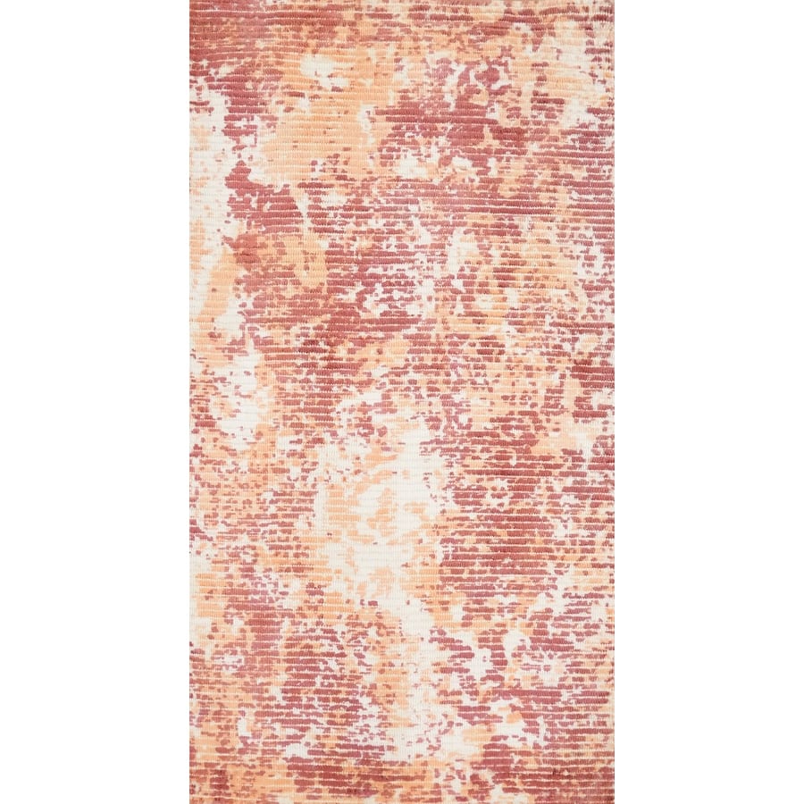Hand Knotted Oriental Viscose Silk Carpet Modern All-Over Oranges & Rust Abstract Area Rug - 4' 0'' X 2' 0''