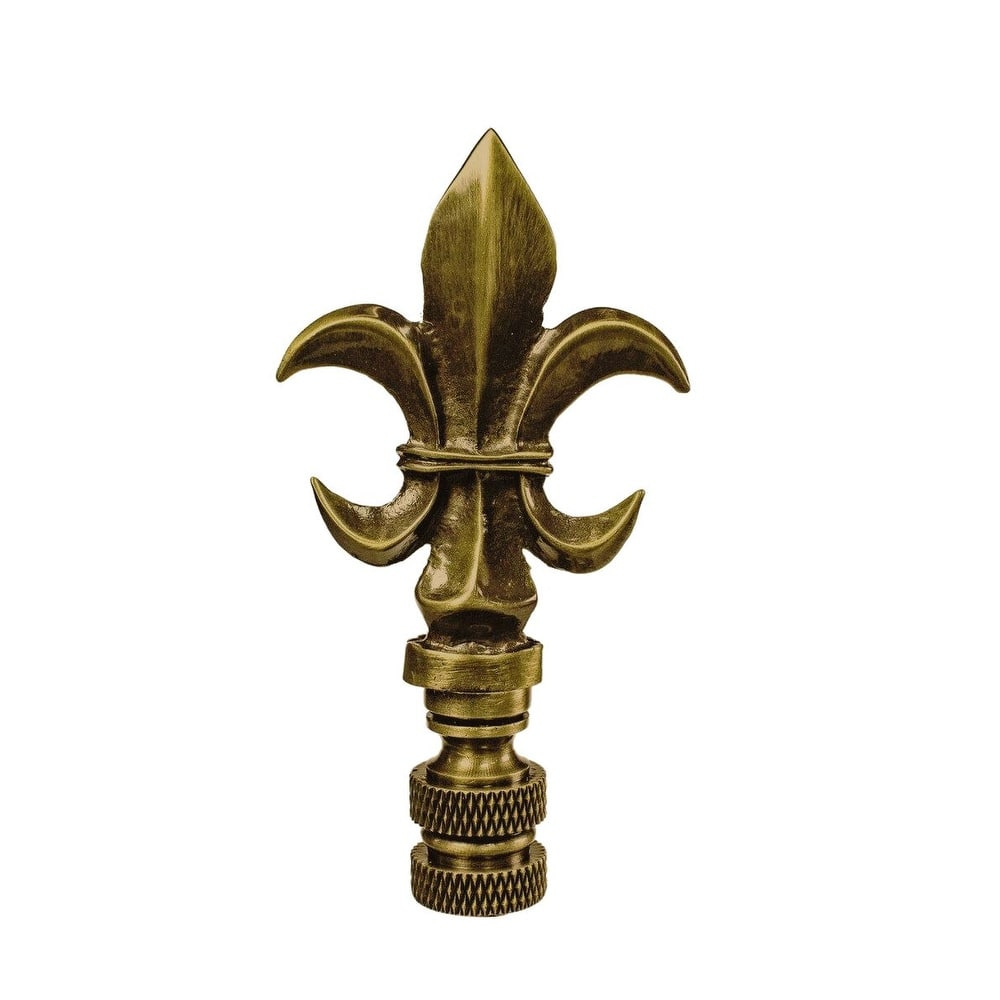 Fleur De Lis Antique Brass Lamp Finial 3.2"h