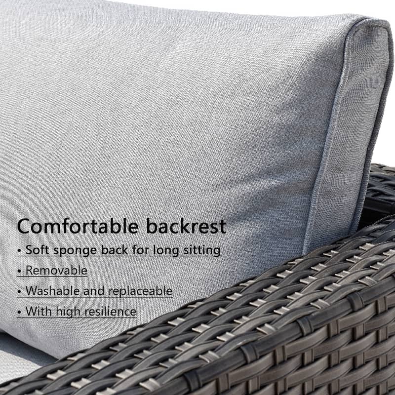 OVIOS Patio Furniture Deep Seat Wicker 9-piece Set